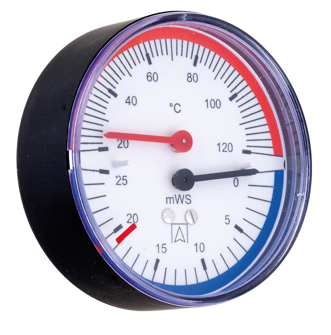 Afriso Thermo-Hydrometer TH 80 D211, 20/120 °C-0/60 mWS, ohne Adapter