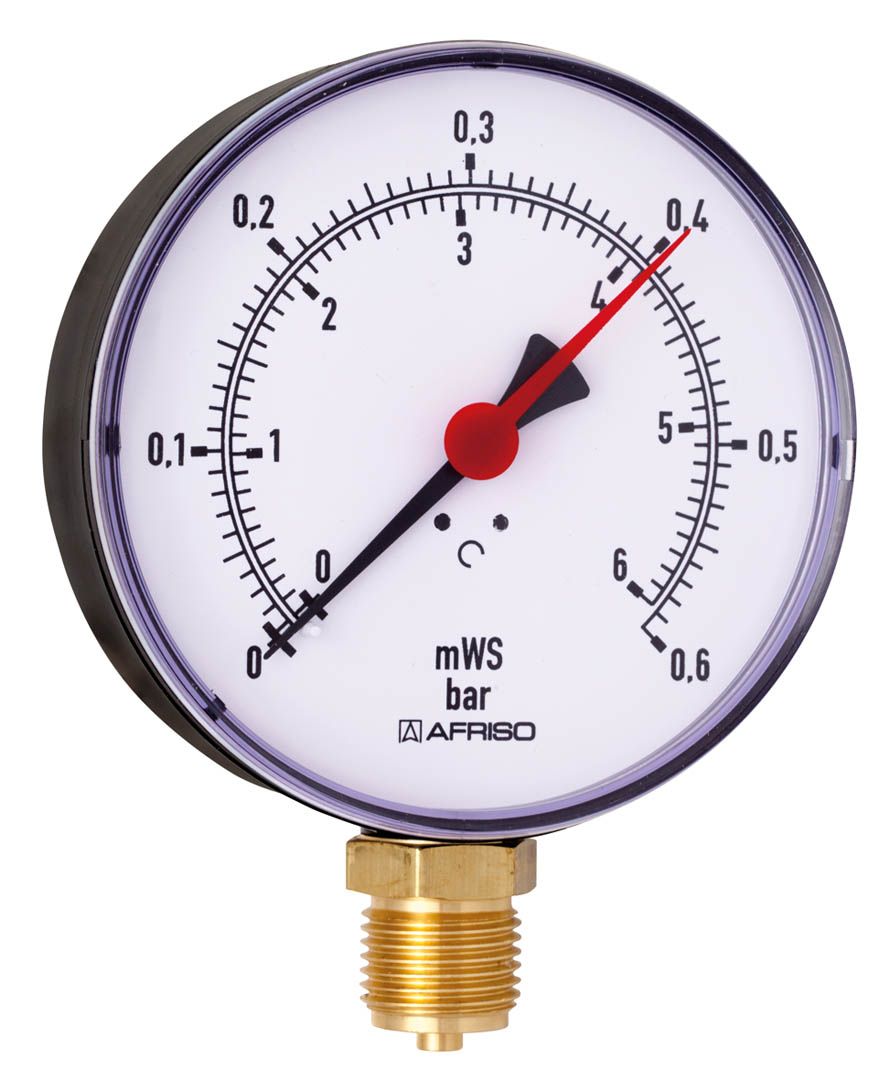Afriso Hydrometer HY 100 radial 0/2,5 bar, G 1/2 B, Gehäuse-d= 100mm