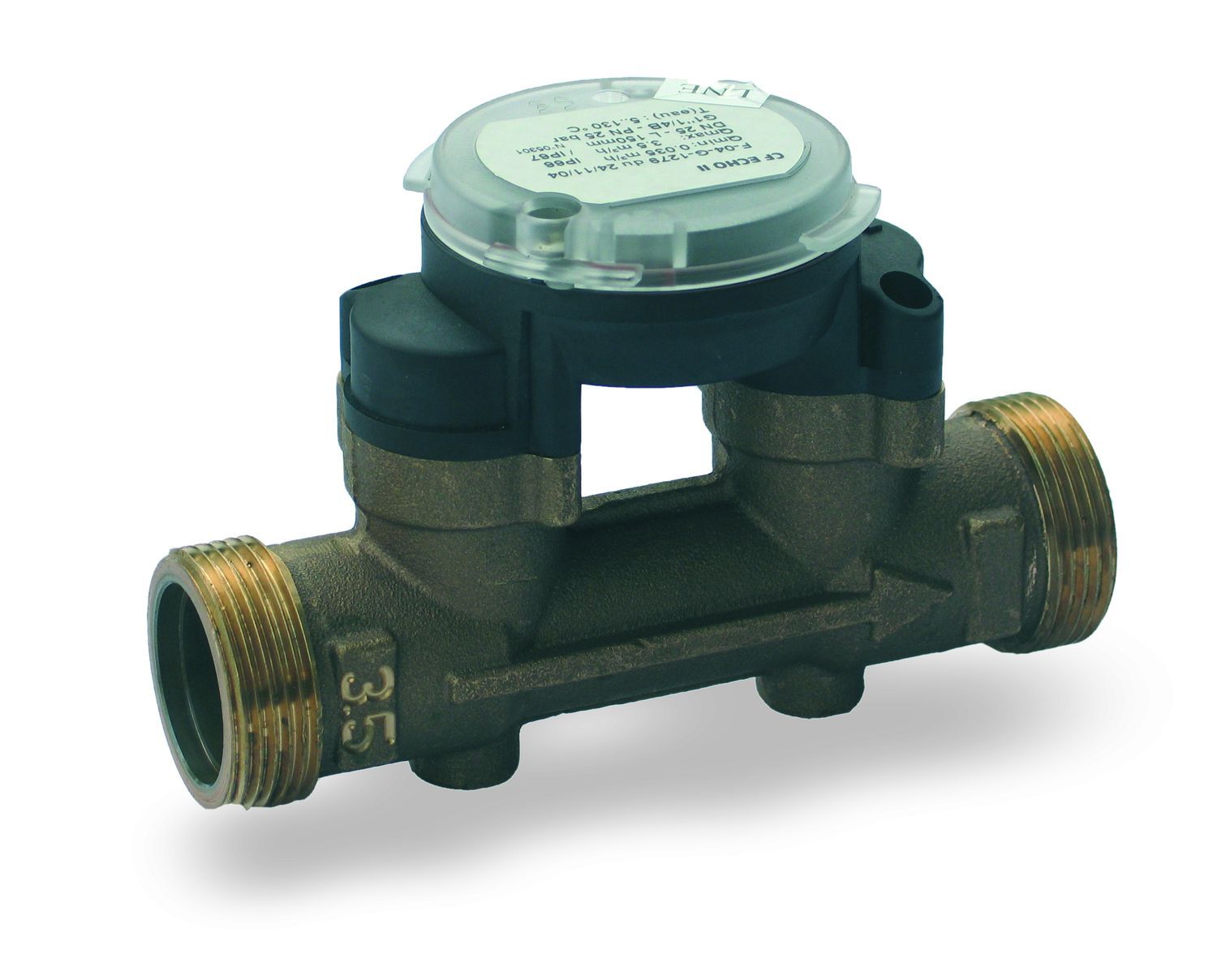 Allmess Ultraschall-Durchfluss-Sensor US-Echo II qp 2,5, DN 20, 130 mm, G 1, 2,5 l/Impuls