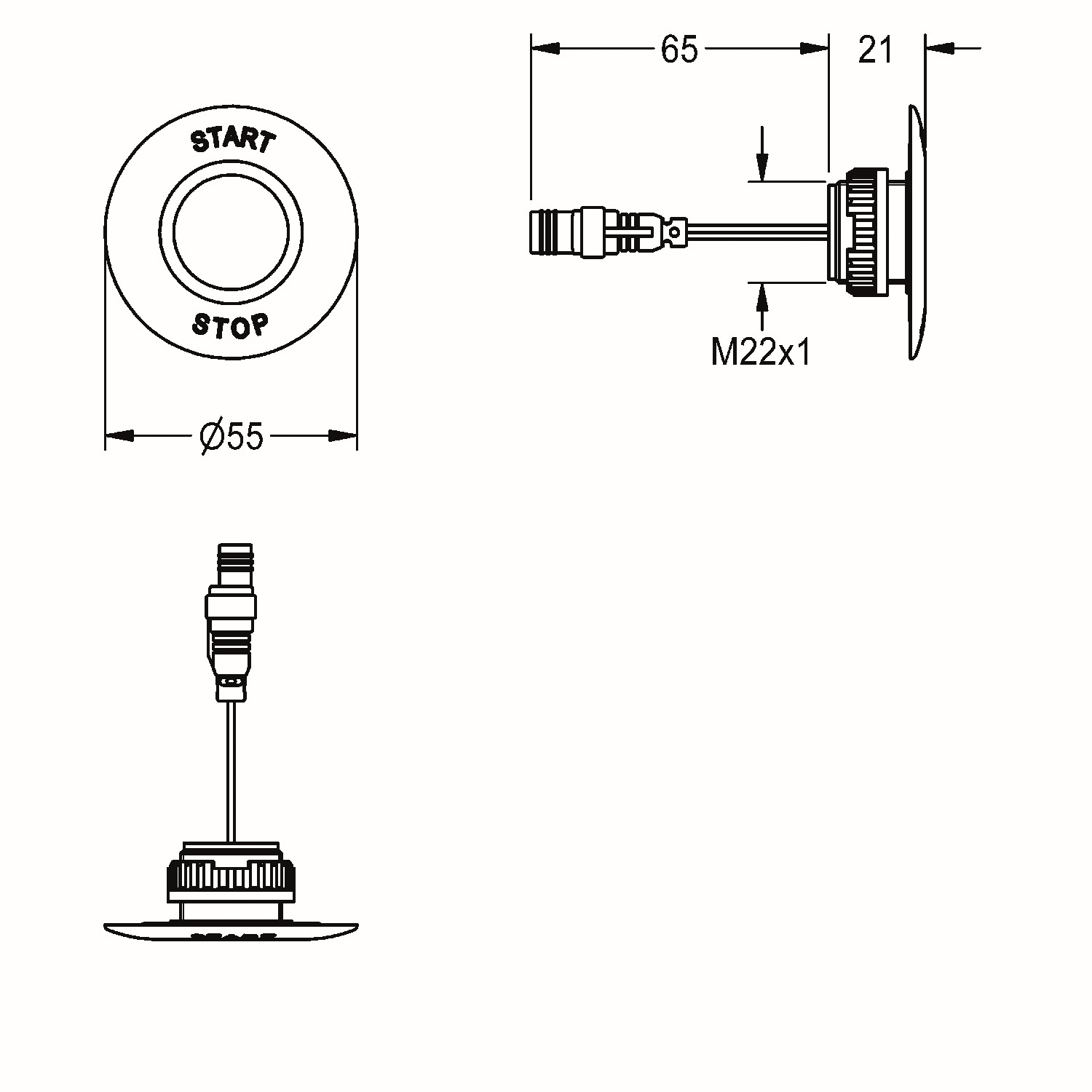 AR Piezo-Taster, A3000open, 2000104441