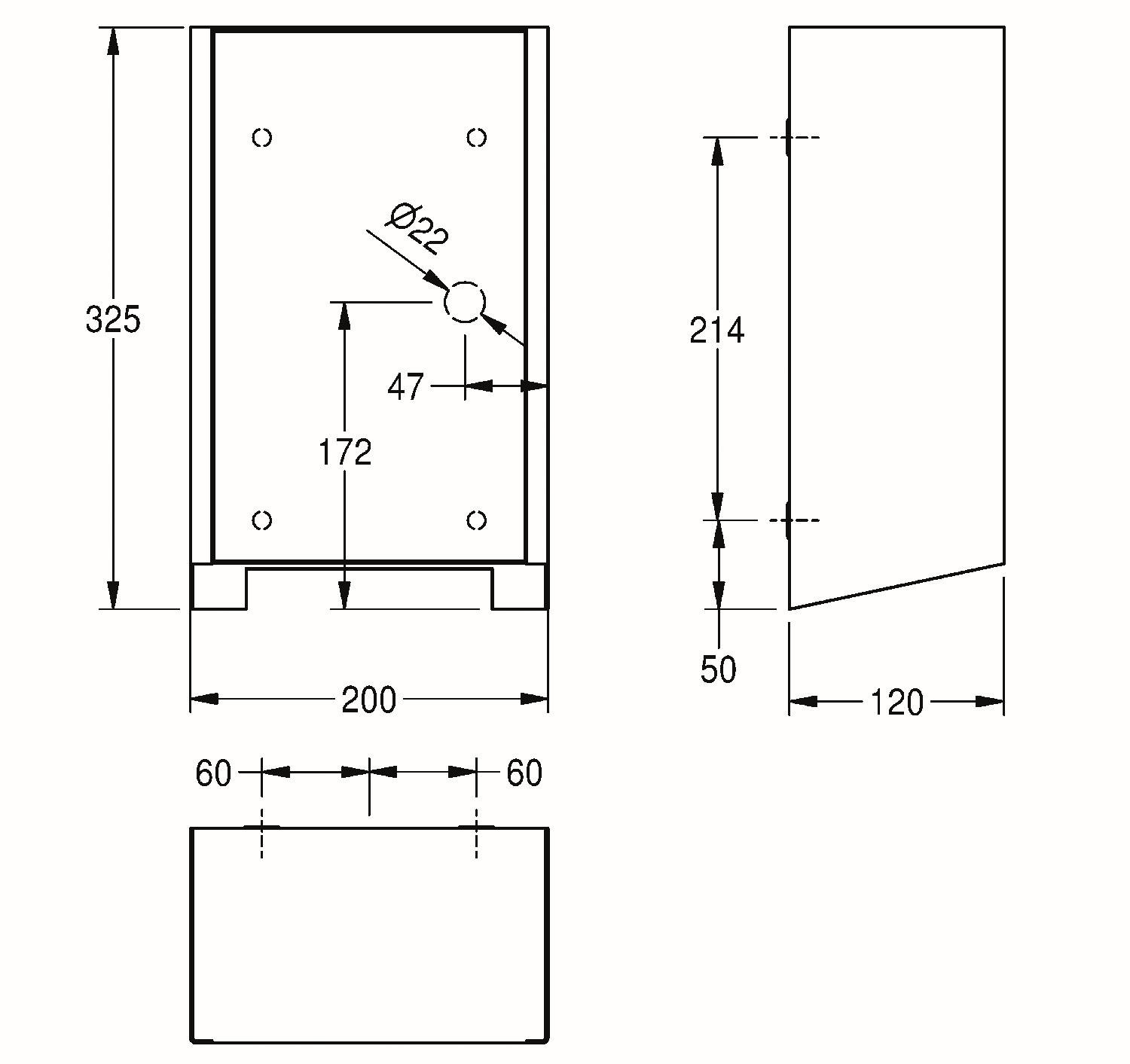 AR Händetrockner, EXOS, IR, Edelstahl, 200x325x120 mm, Front ESG weiß, 230 VAC