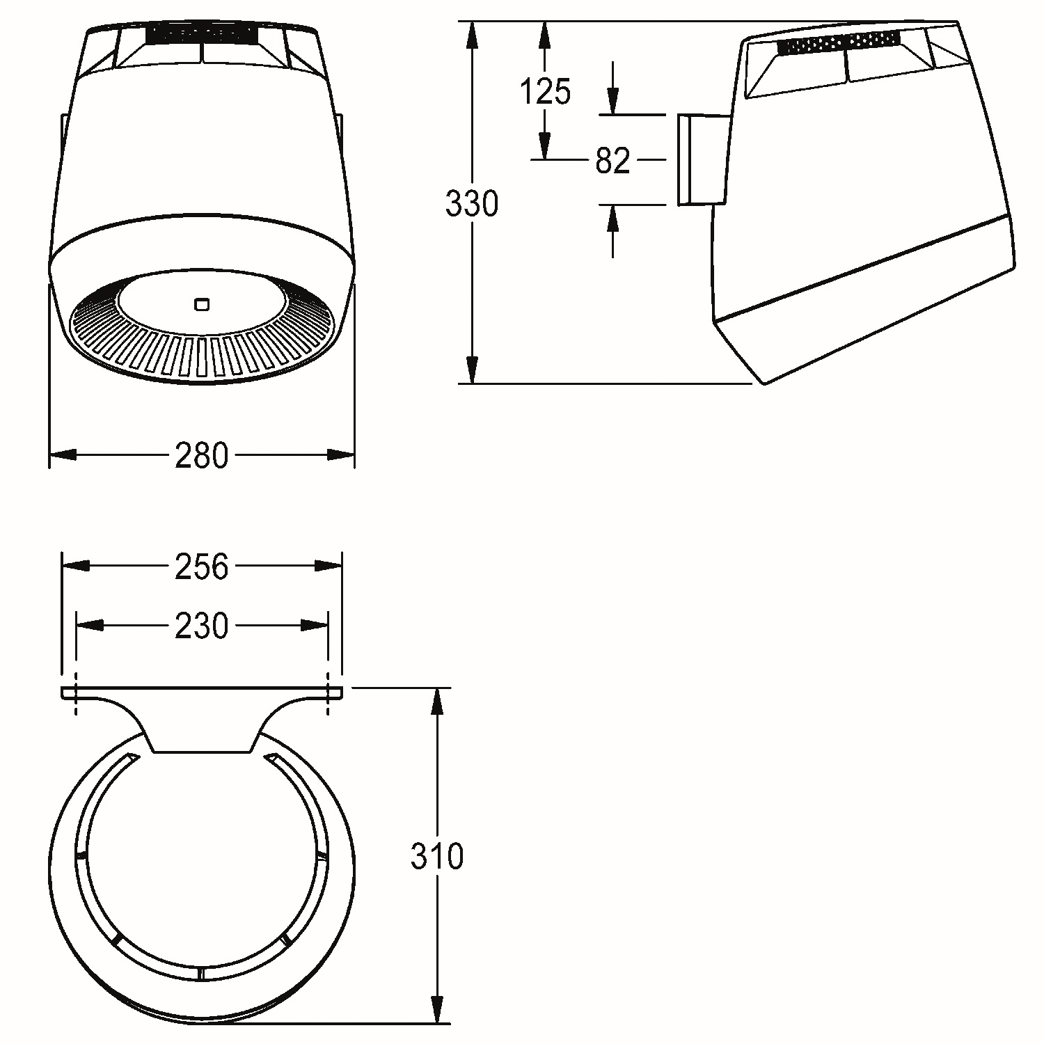 AR Haartrockner, F5, Kunststoff, IR, 280x331x307 mm, Hgrau/Signalrot, 230 VAC