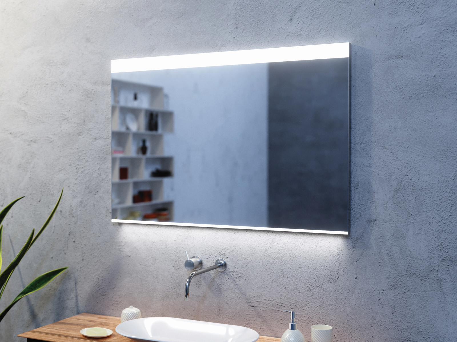 AS Design-LED-Leuchtspiegel Brilliant 140 x 80 cm