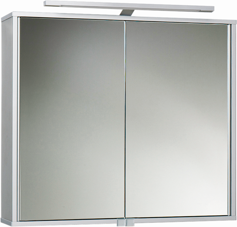 AS Alu-LED-Spiegelschrank Eco 80 x 70 x 15 cm, 2-türig