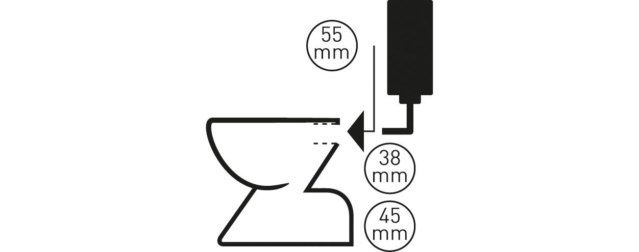 STEDO Euro-WC-Gummiverbinder Ø 55 mm, Rohr Ø 38-45 mm, schwarz