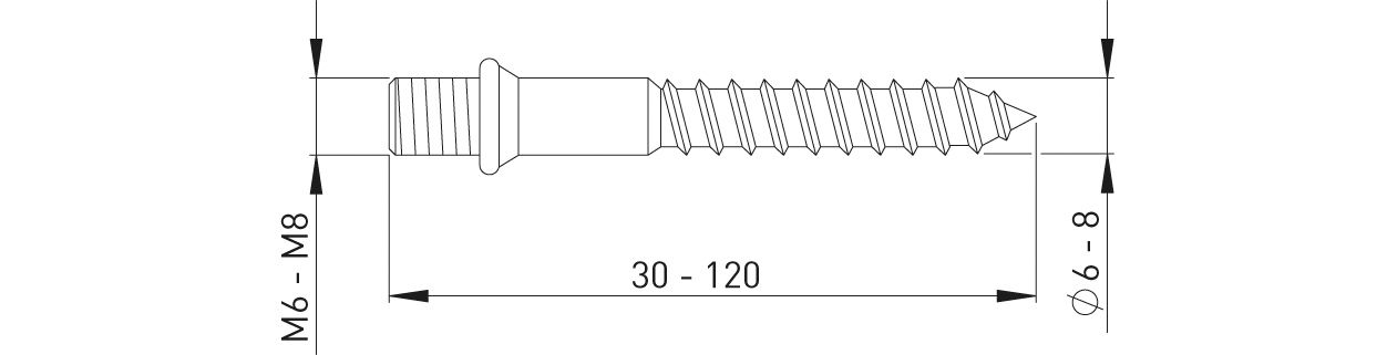ASW Ansatzschraube M 6 x 80 mm, Stahl verzinkt
