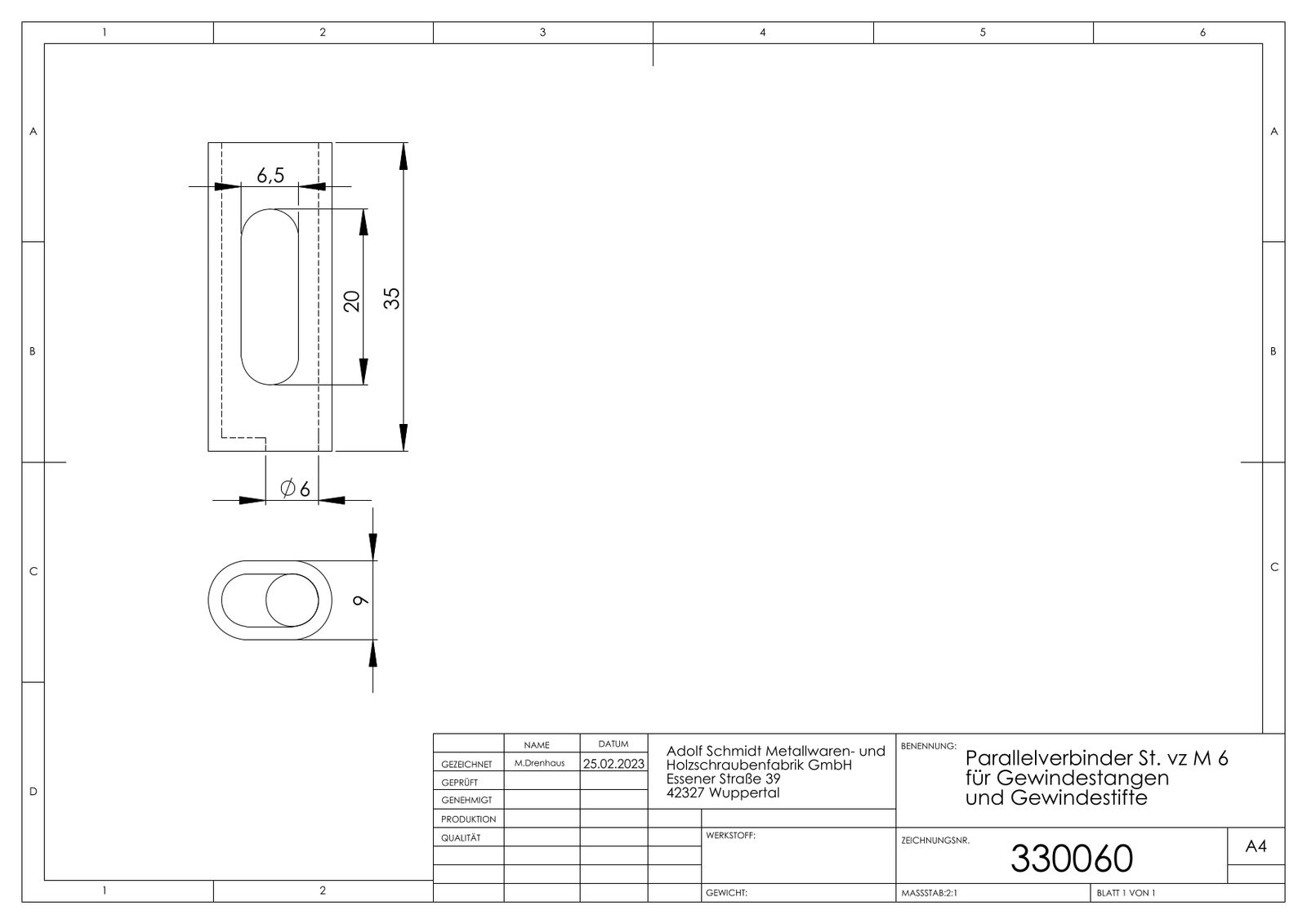 ASW Parallelverbinder M 8, Stahl verzinkt