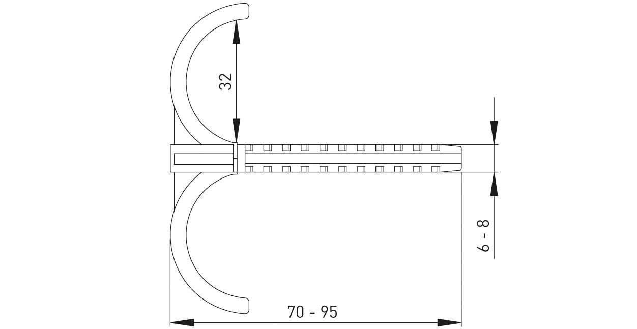 ASW Rohrhaken 6,0 mm x 70 mm, doppelt