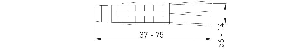 ASW Hohlraumdübel Ø 6 x 37 mm, für Ø 3,0-4,0 mm, universal
