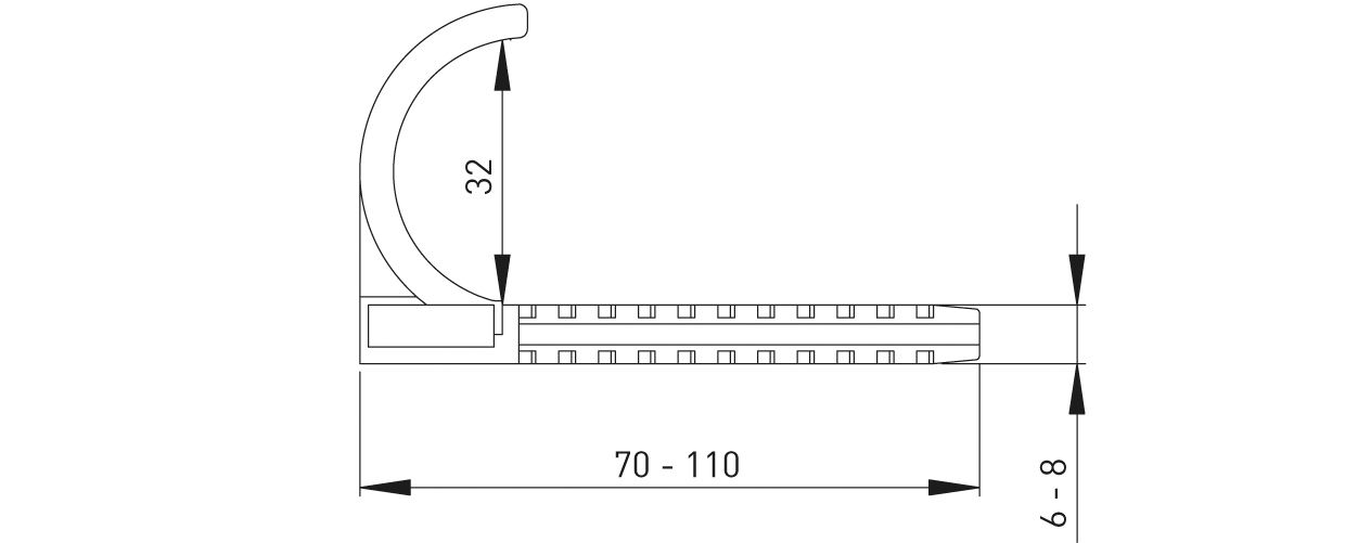 ASW Rohrhaken 8,0 mm x 110 mm, einfach