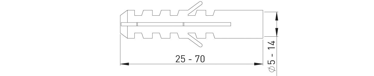 ASW Flossendübel Ø 5 mm, 25 mm lang, für Ø 2,5-3,5 mm, Kunststoff