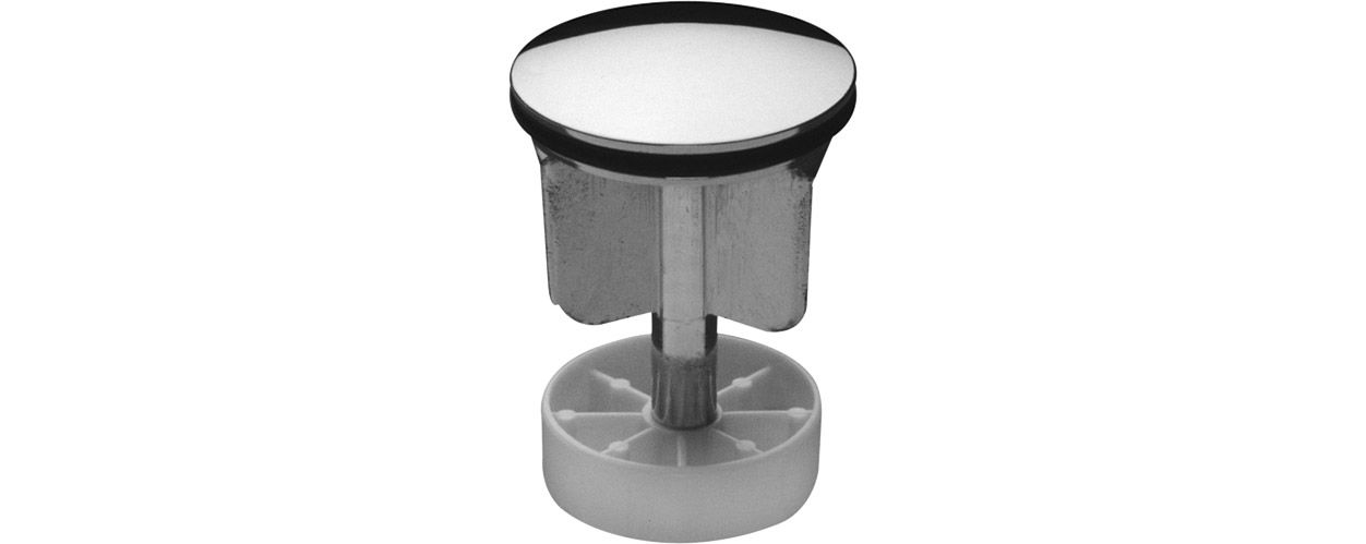ASW Exzenterstopfen Standard 1 1/4", Platte d= 40mm, mit O-Ring, Messing verchromt