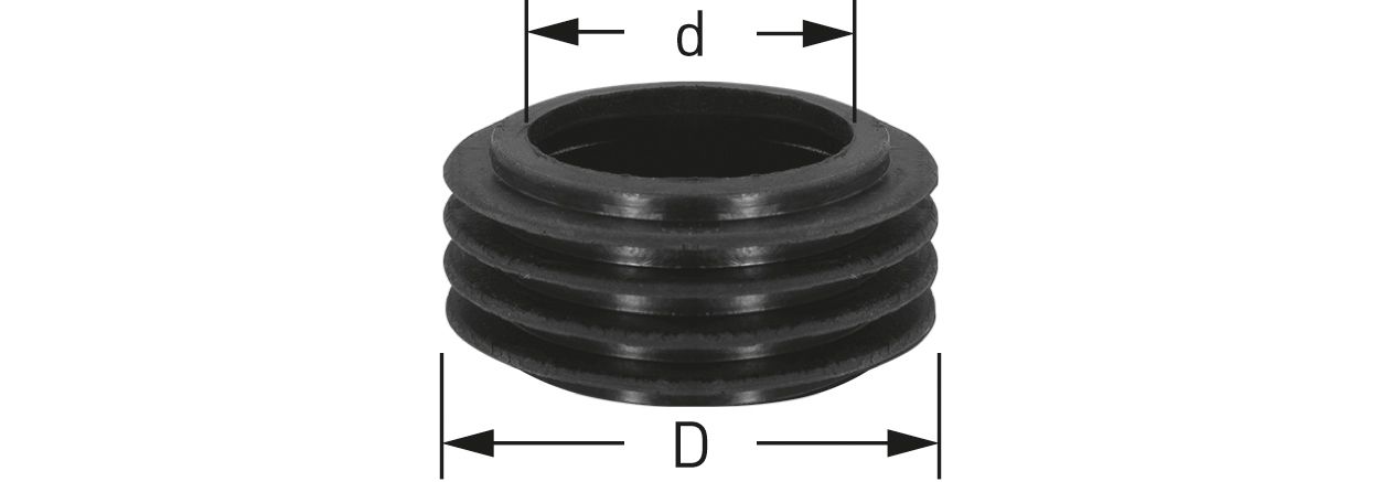 STEDO Euro-WC-Gummiverbinder Ø 55 mm, Rohr Ø 38-45 mm, schwarz