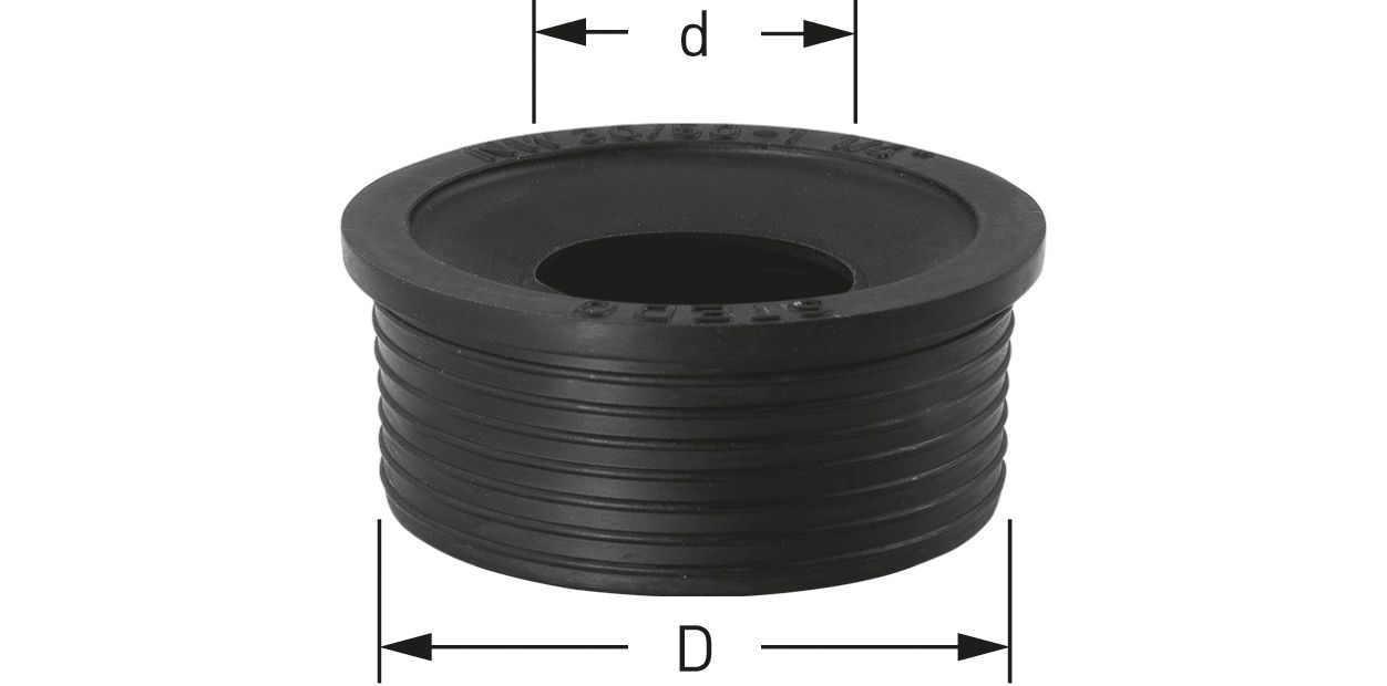 STEDO HT-Nippel 1 1/4", DN 30/40, Ø 40 mm, Rohr Ø 28-32 mm