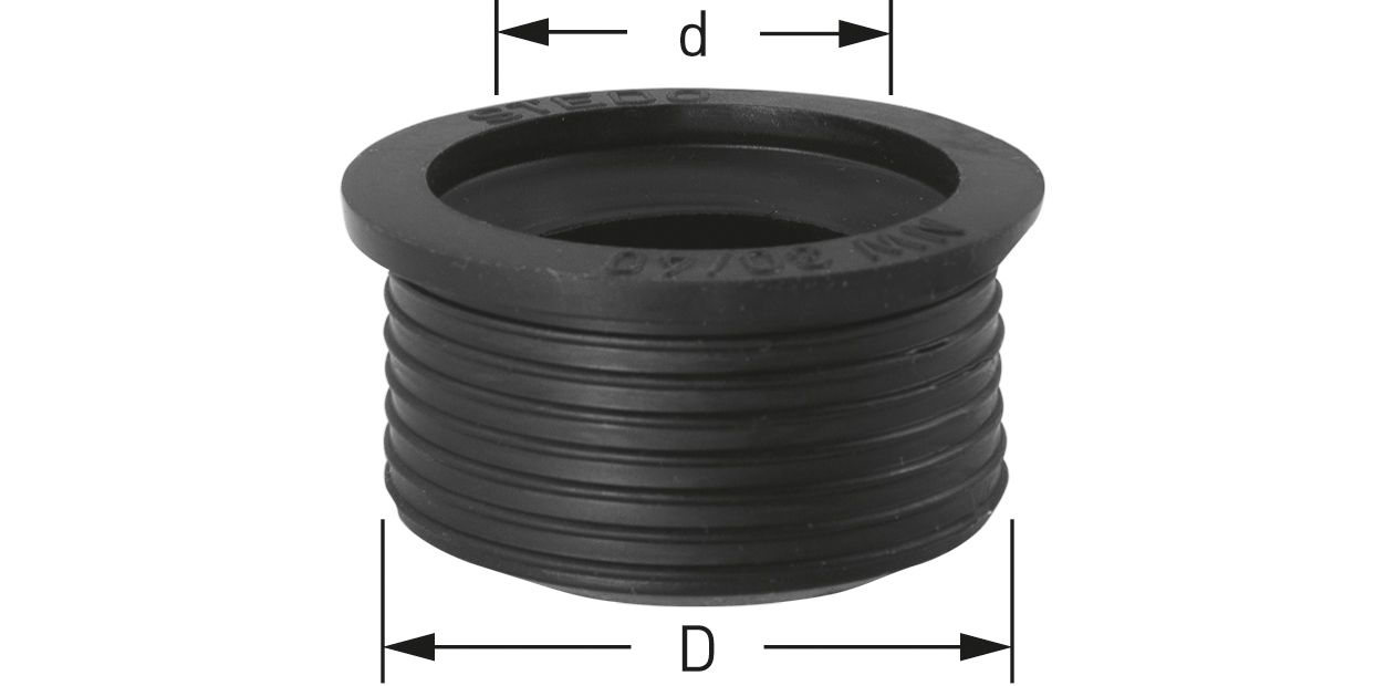 STEDO HT-Nippel 1 1/4", DN 30/50, Ø 46mm, Rohr Ø 28-32 mm