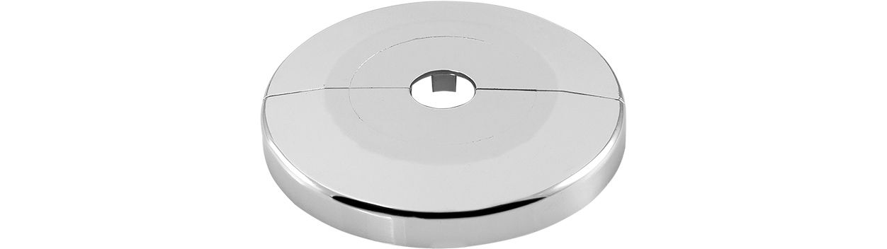 ASW Scharnierrosette ABS verchromt, Ø 32 mm, Höhe 8 mm, Außen 85 mm