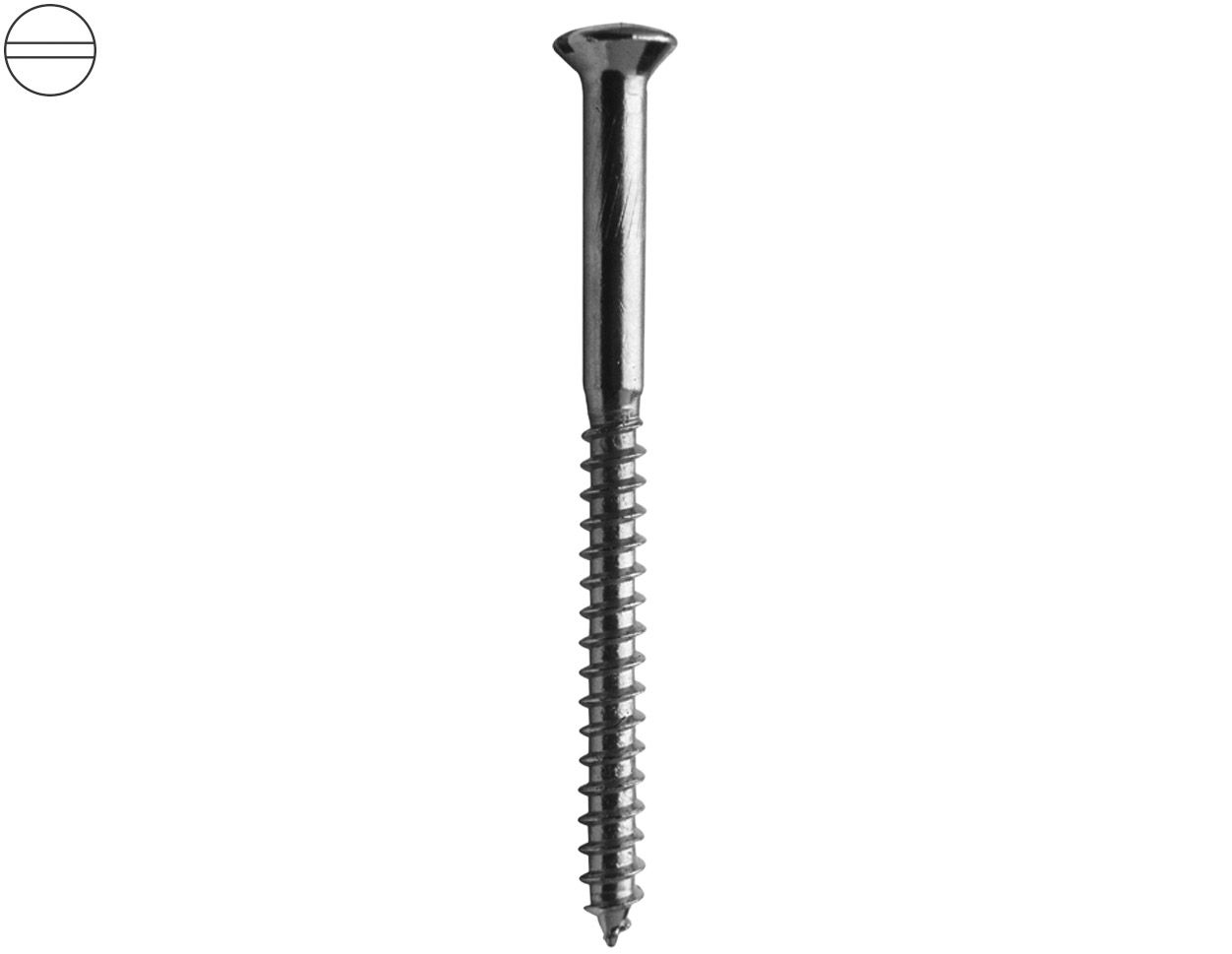 ASW Längsschlitz-Holzschrauben 5,5 mm x 60 mm, Messing verchromt, DIN 95