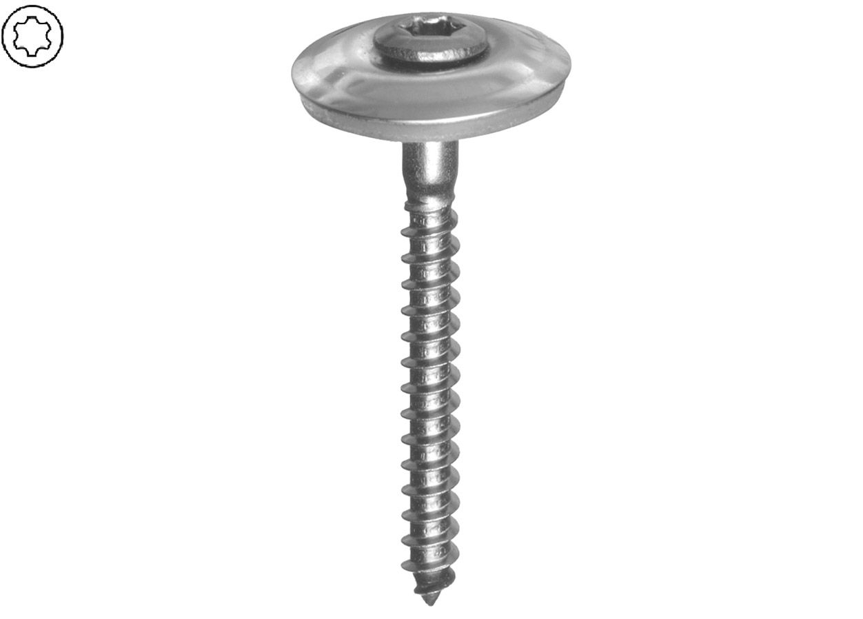 ASW Spenglerschraube 4,5 x 130 mm, Edelstahl, Ø 20 mm, 2-teilig, Torx