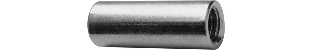 ASW Gewindemuffe M 12 x 40 mm, Stahl verzinkt, rund mit durchgehendem Gewinde