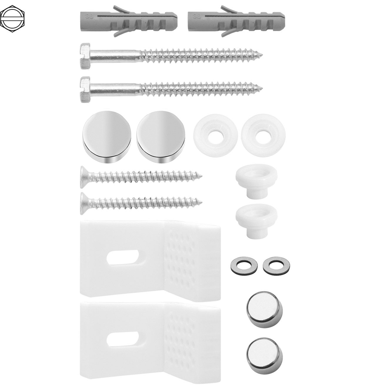 FRANK WC-, Bidet- und Halbsäulenbefestigung Winkel 44 x 44 mm, 6,0 x 70 mm
