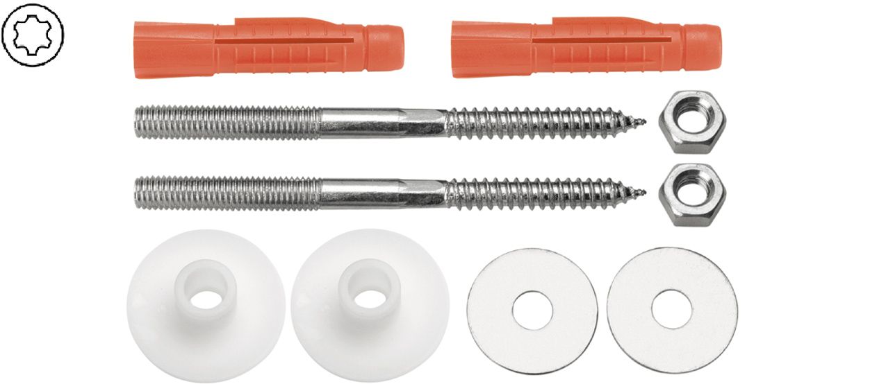 STEDO Befestigung Waschtisch, M12 x 180 mm, ohne Kappen