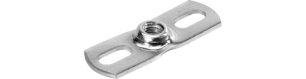 ASW Befestigungsplatte 77 x 25 x 2 mm, M10, Stahl verzinkt