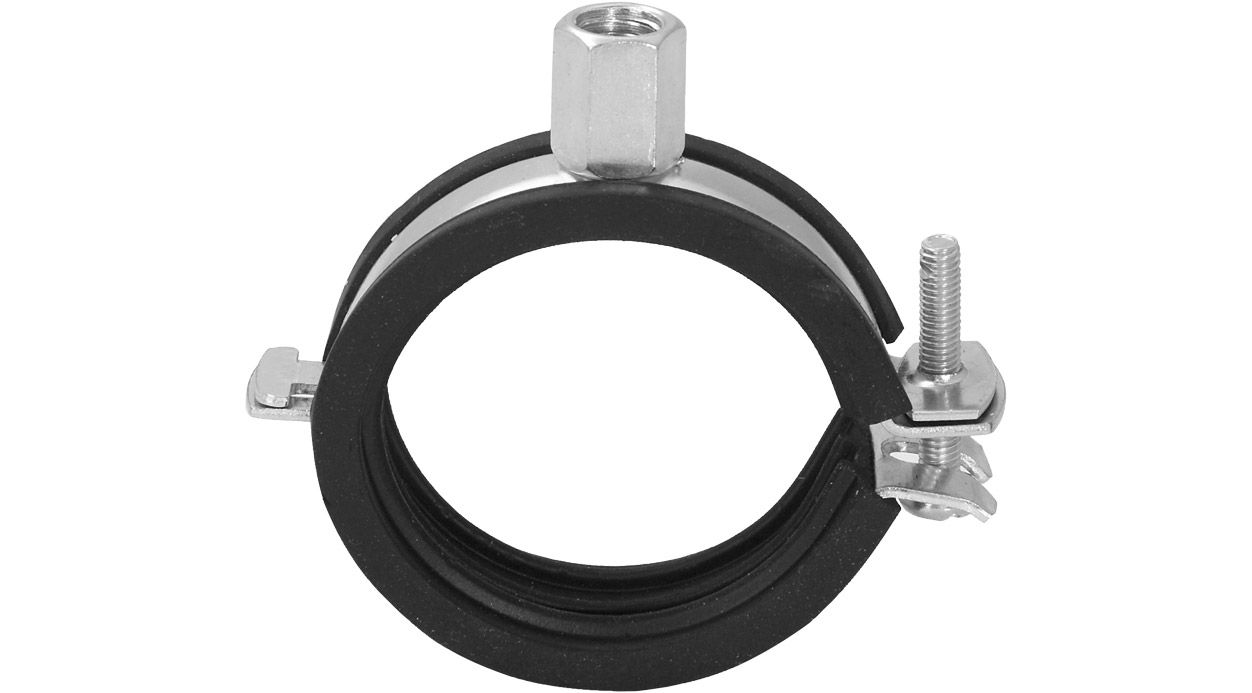 ASW Einhand-Schraubrohrschelle Spannbereich 48-53 mm, M 8/M 10, mit Einlage