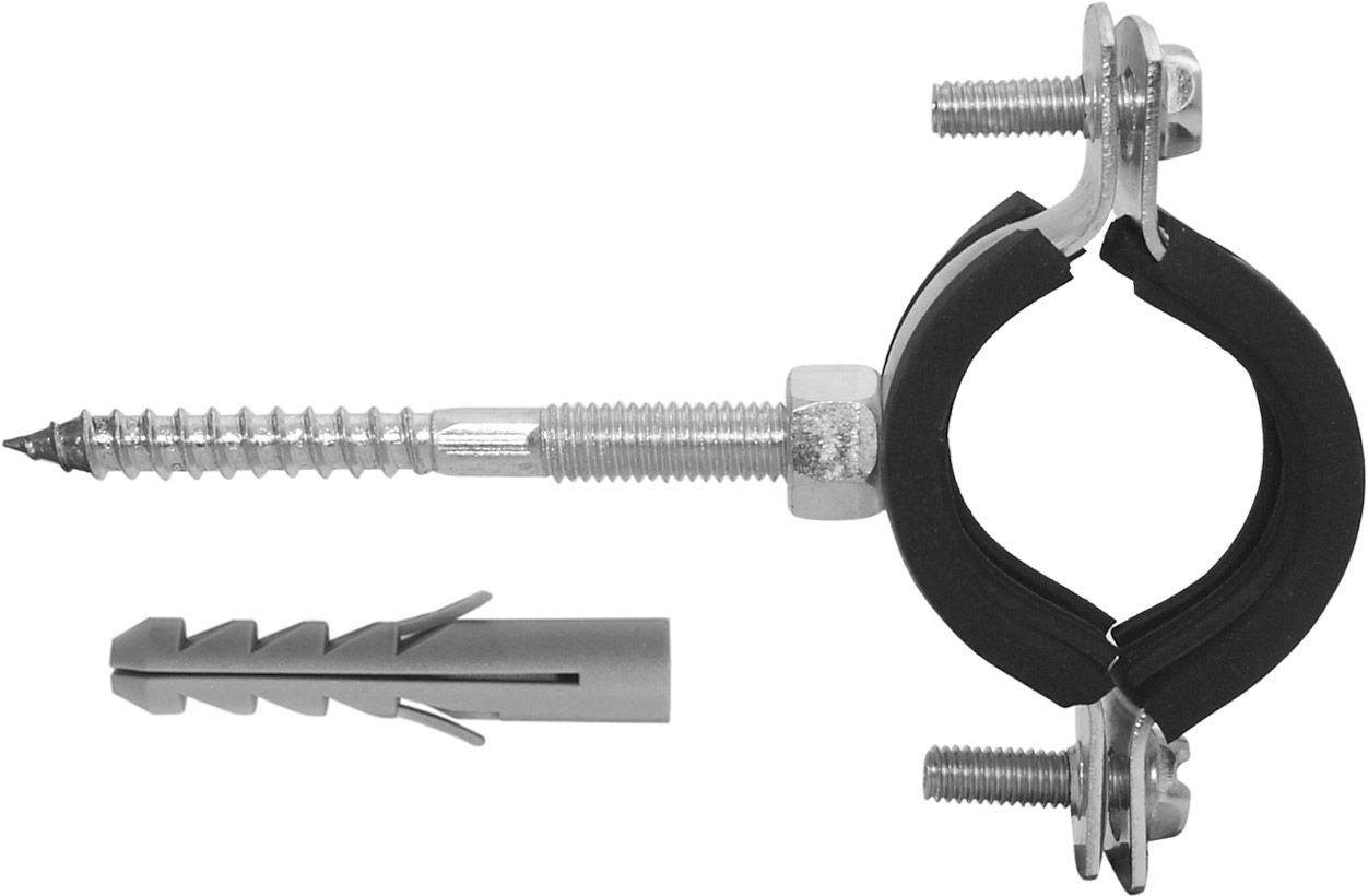 ASW Schraubrohrschelle Spannbereich 15-19 mm M 8, mit Schallschutzeinlage