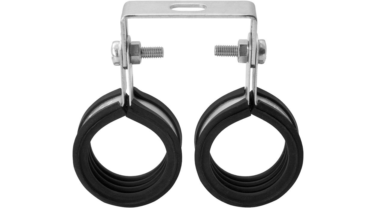 ASW Doppelschelle 15 mm, verzinkt, mit Bügel und Schallschutzeinlage