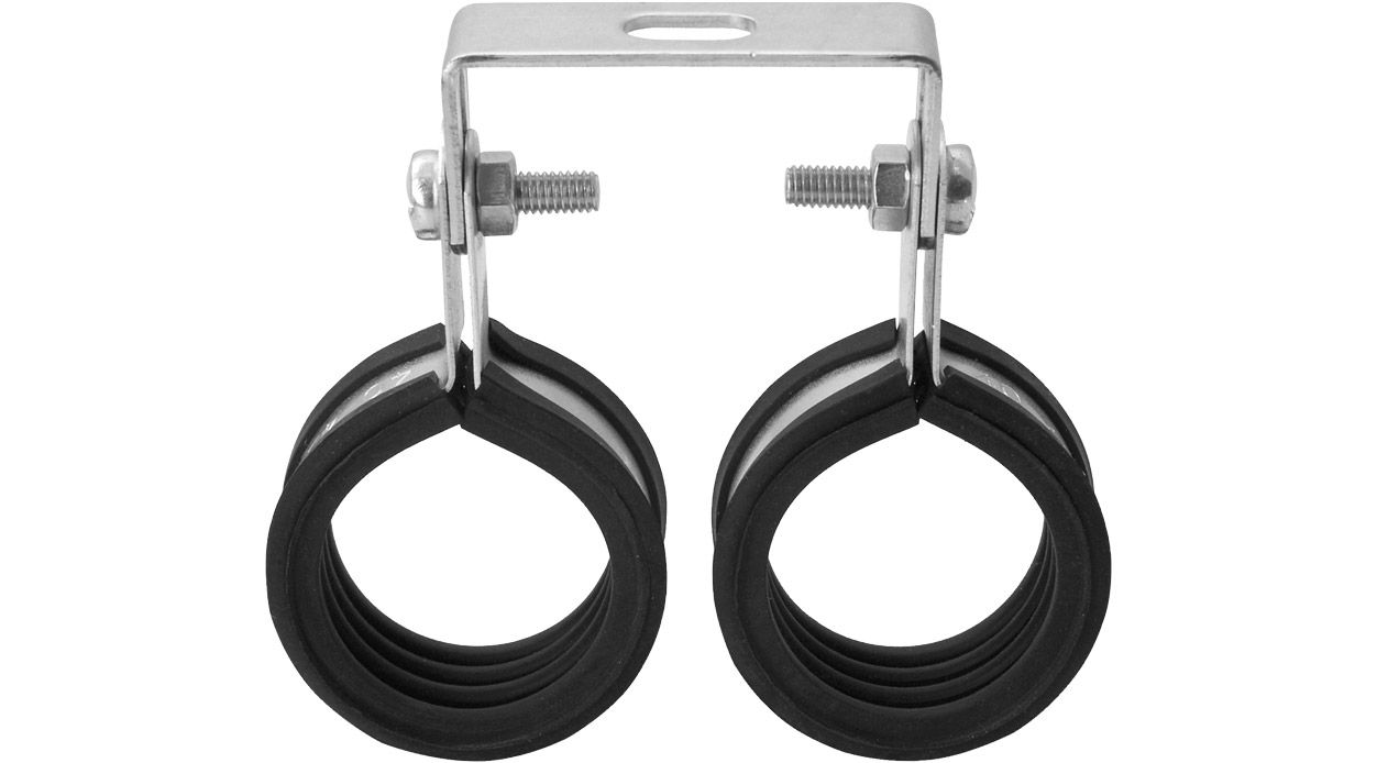 ASW Doppelschelle 22 mm, verzinkt, mit Bügel und Schallschutzeinlage