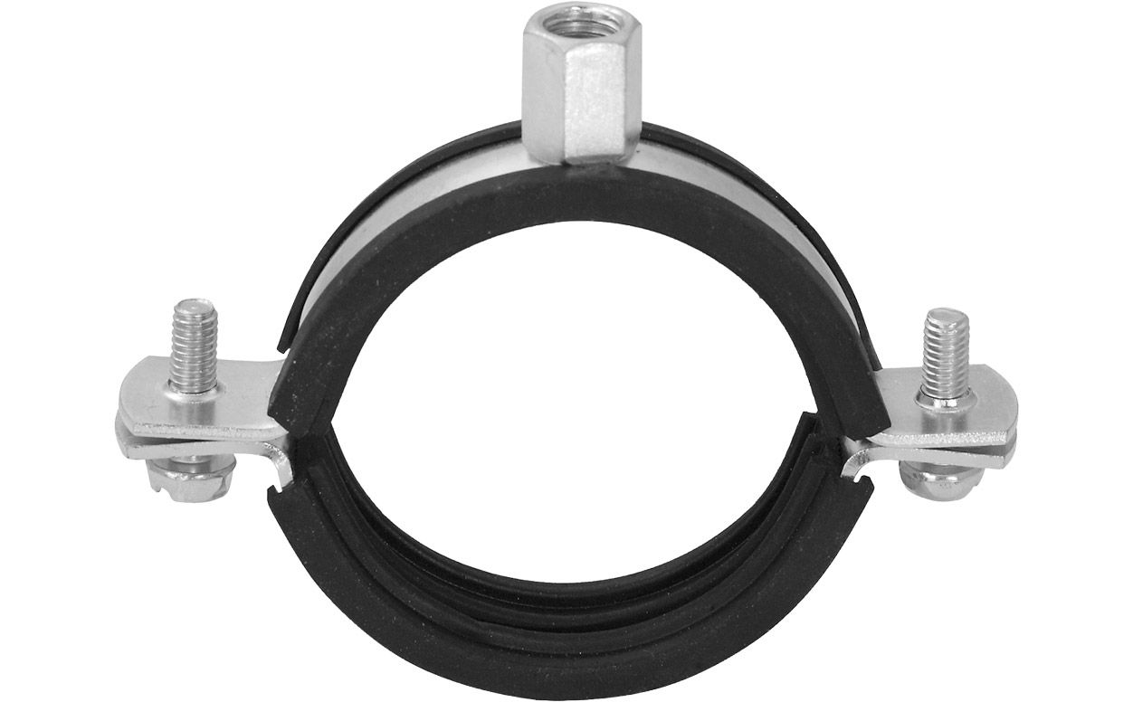 ASW Lüftungsschelle Spannbereich 200 mm, M 8/M 10, mit Schallschutzeinlage