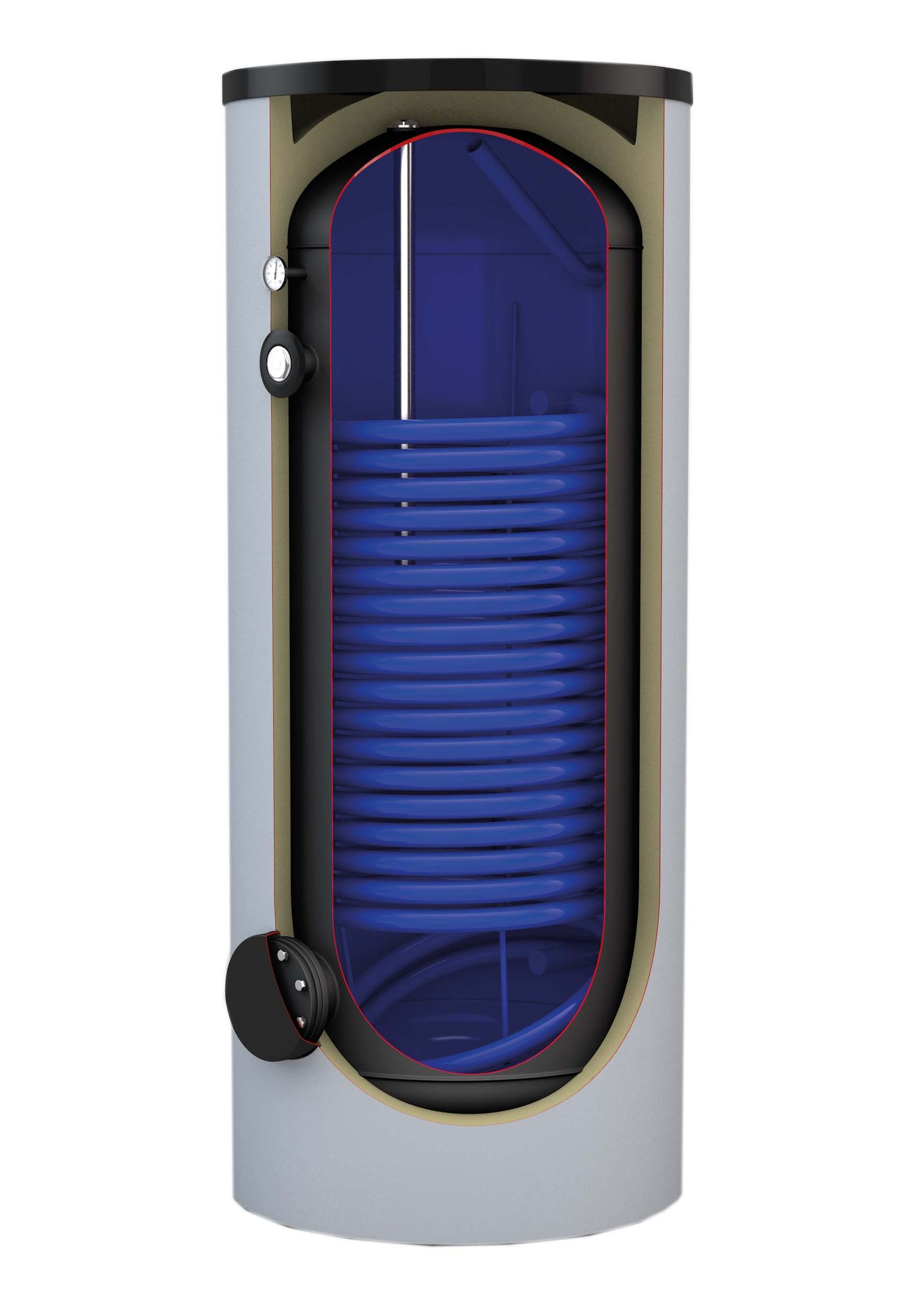 Austria Email Folienmantel-Hochleistungs-Wärmepumpenspeicher HRS 400, 400 l, Wärmetauscherfläche 5 qm, 10 bar, ohne Mantel