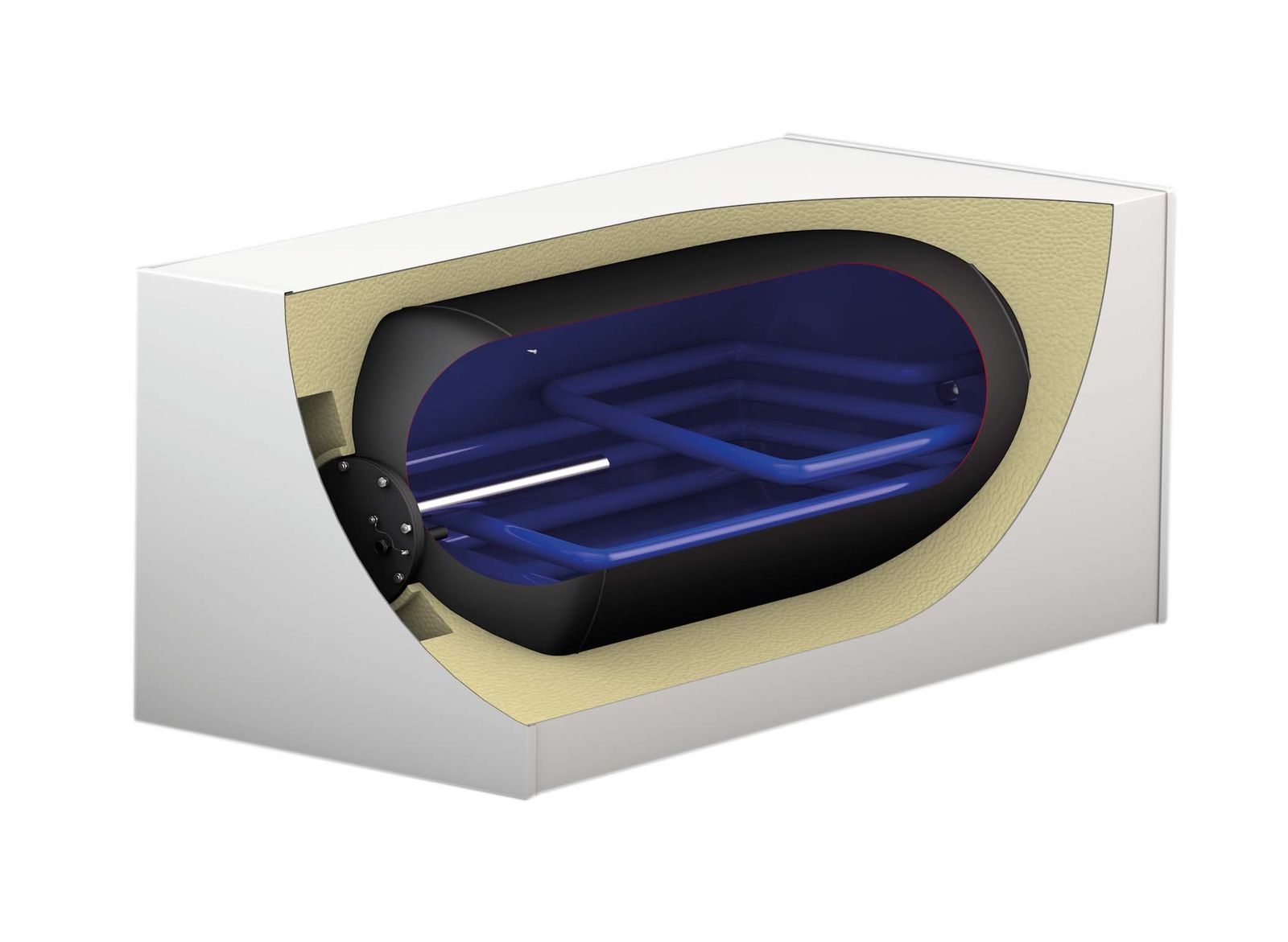 Austria Email Trapezregister-Liegespeicher LSP 150, 150 l, Registerfläche 1 qm, 10 bar, weiß