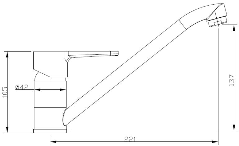 AQVAZONE Spültisch-Einhebelmischer AQVA BASIC III chrom