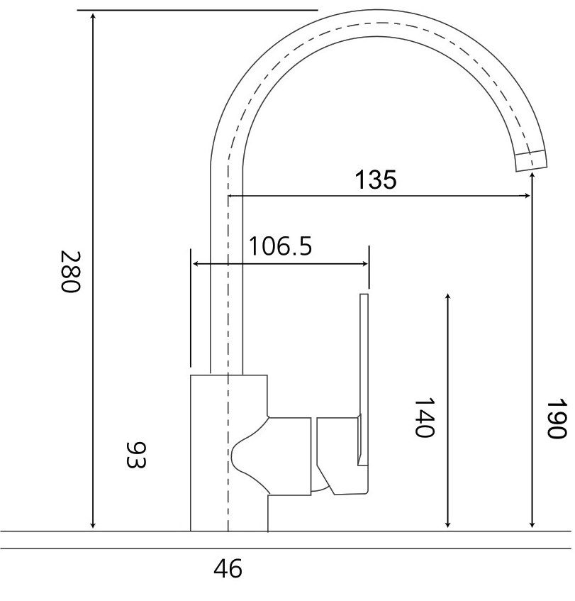 AQVAZONE Waschtisch-Einhebelmischer AQVA BASIC I chrom, Hebel seitlich, mit Ablaufgarnitur
