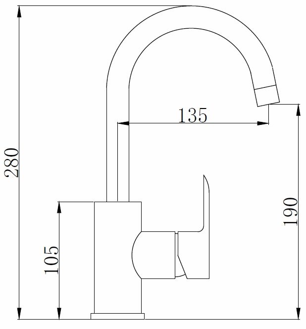 AQVAZONE Waschtisch-Einhebelmischer AQVA BASIC IV chrom, Hebel seitlich