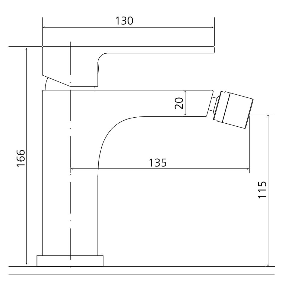 AQVAZONE Bidet-Einhebelmischer AQVA DESIGN chrom, eckig, mit Ablaufgarnitur