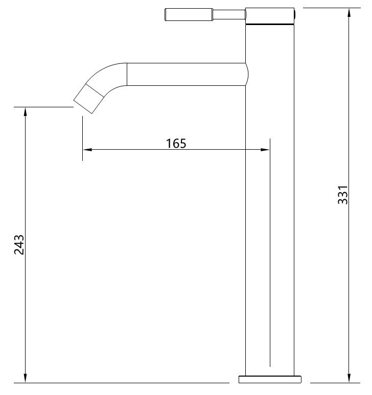 AQVAZONE Waschtisch-Einhebelmischer AQVA DESIGN mattschwarz, rund, hoch