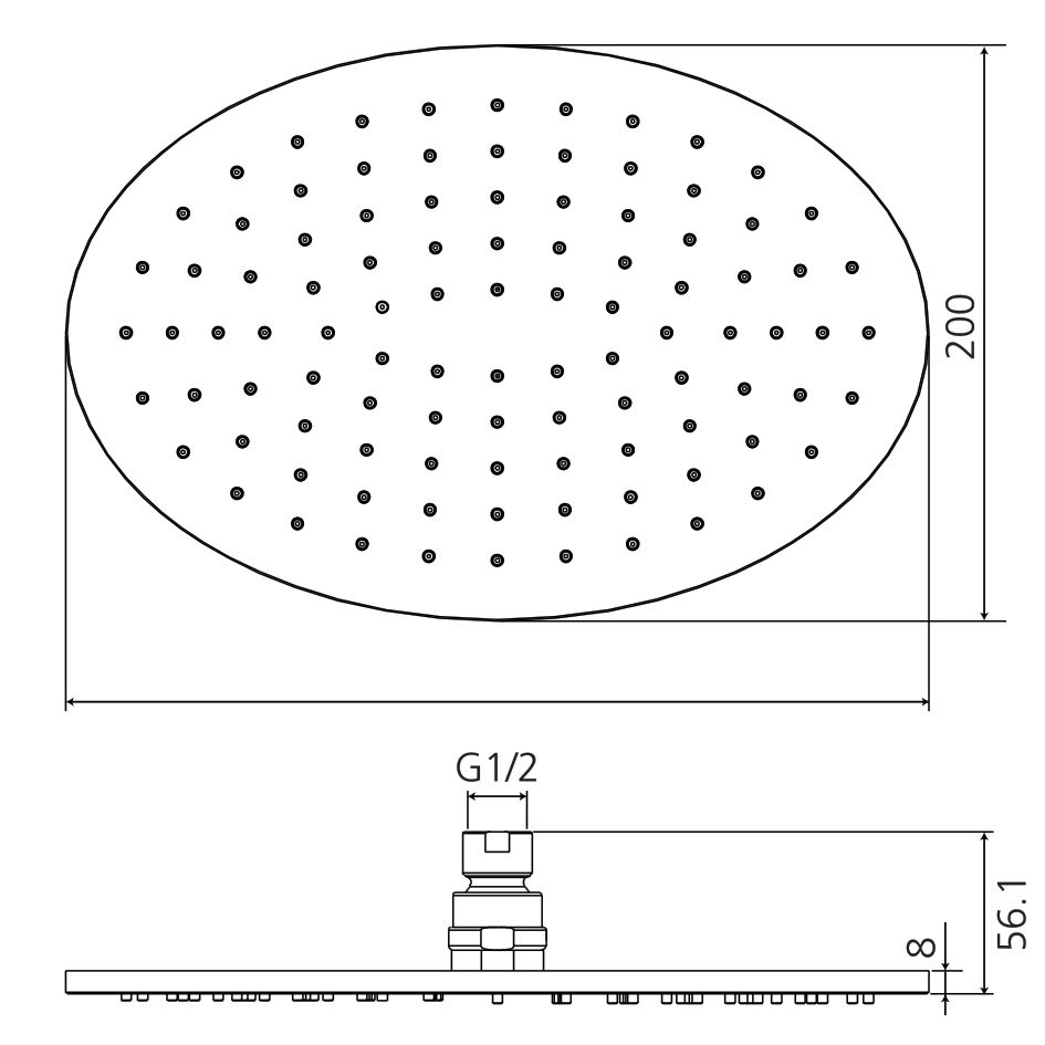 AQVAZONE Kopfbrause AQVA DESIGN 300 x 200 mm, oval, chrom
