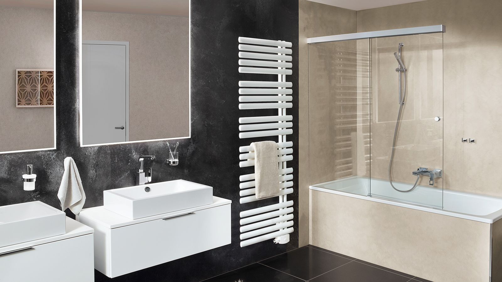 Bemm Badheizkörper Ellipsis B 1255 x 500 mm, weißperlmetallic