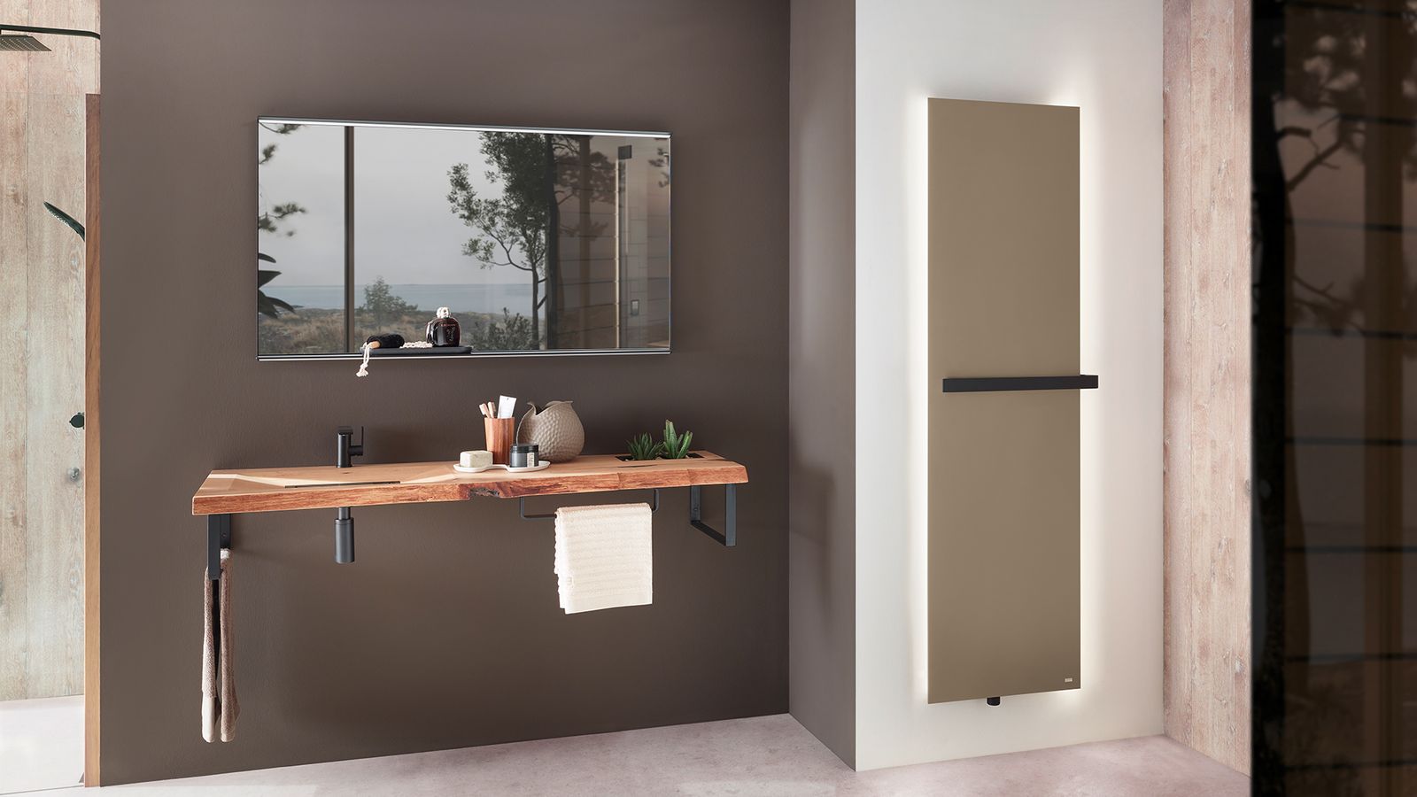 Bemm Planheizwand Plawa Purline 1200 x 755 mm, weißperlmetallic, pulverbeschichtet, Anschluss für E-Heizstab