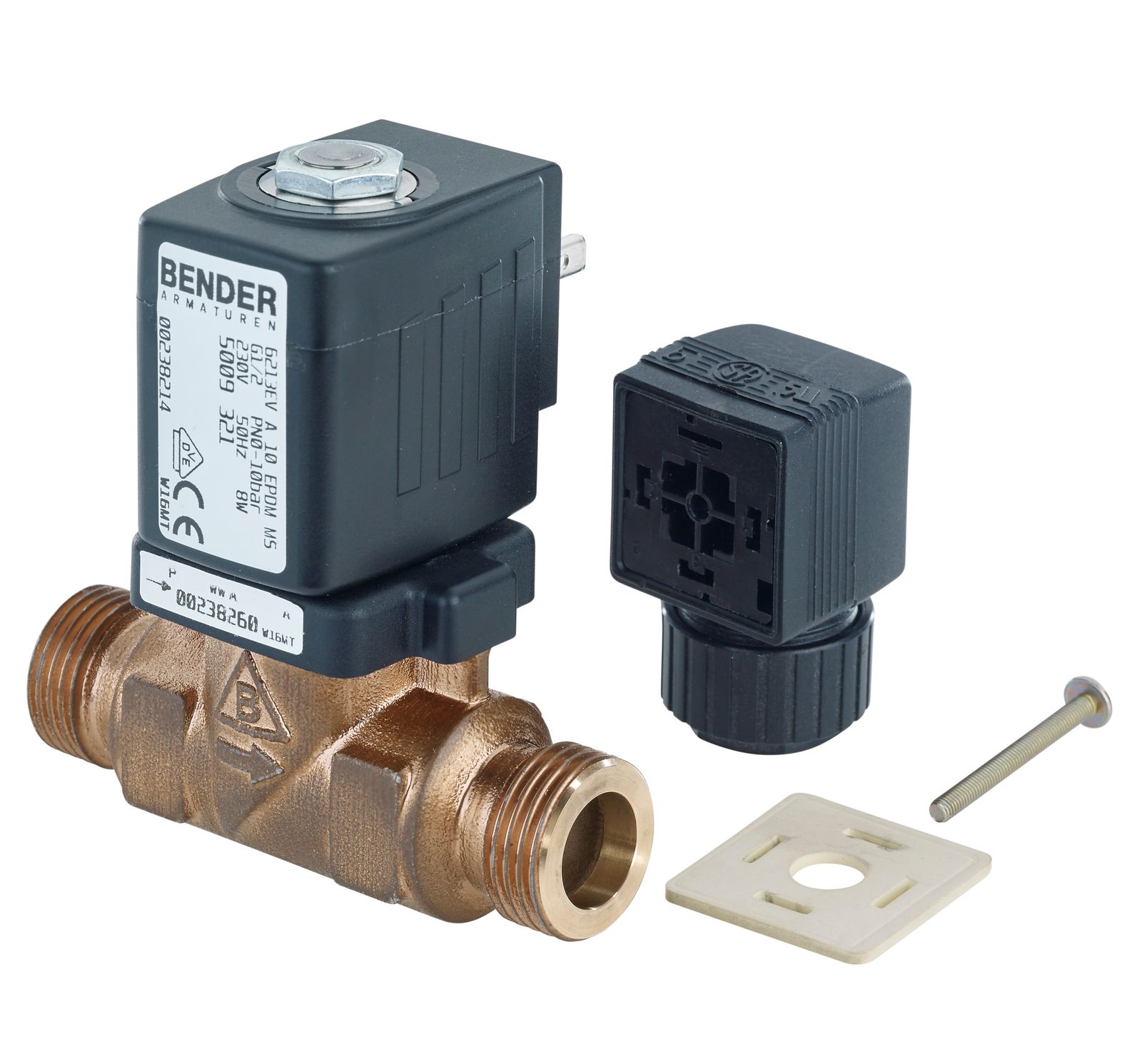 Bender Magnetventil Typ 1RG Rotguss, 3/4", 3,6 cbm/h, 24 V DC