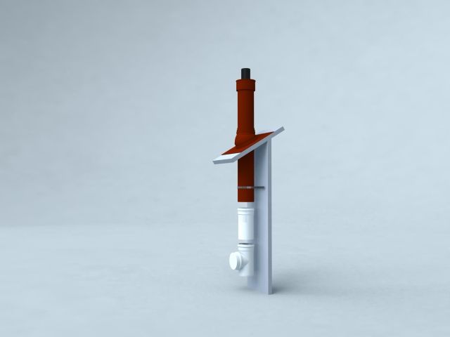 Bertrams Grundpaket Dachheizzentrale Polyline LAS Schrägdach 25-45Grad, DN 80/125, terrakotta