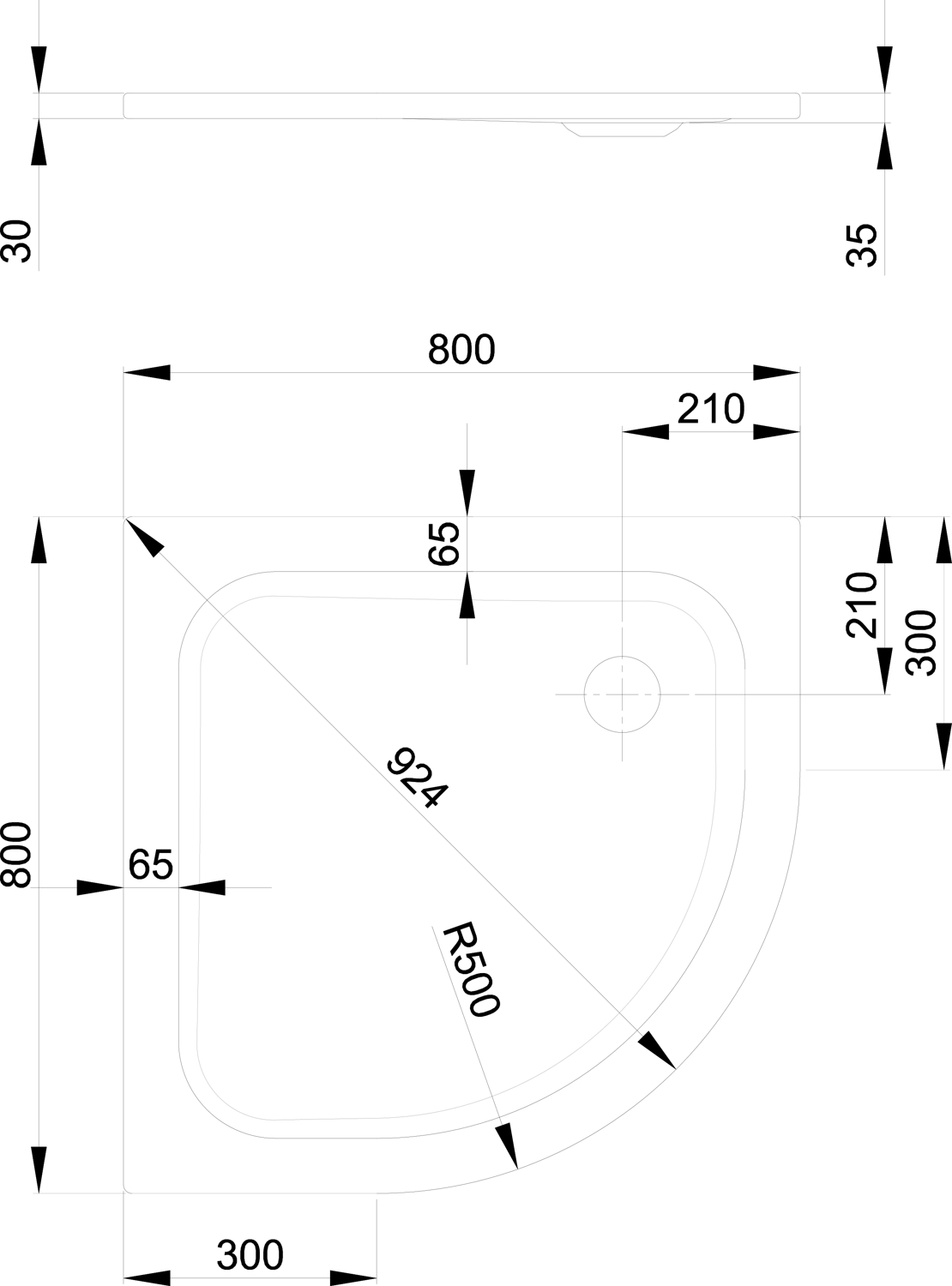 Duschwanne BetteCorner 5399 80x80x3,5cm, ägäis