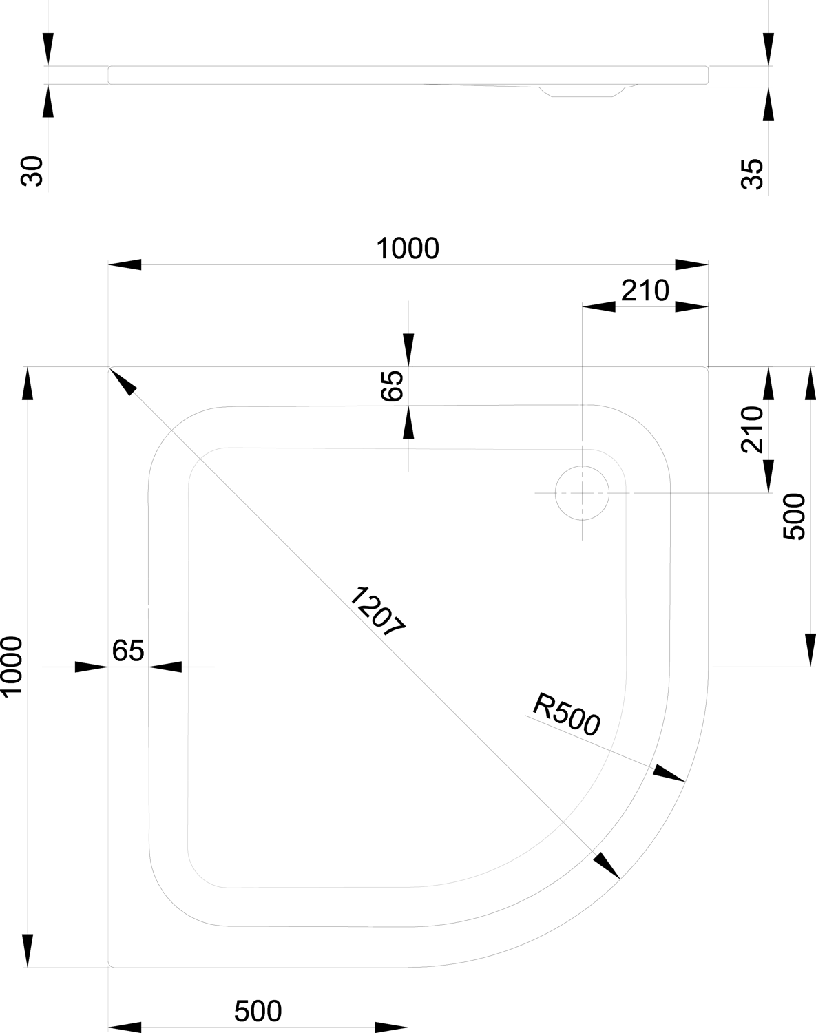 Duschwanne BetteCorner 5459 100x100x3,5cm, slate