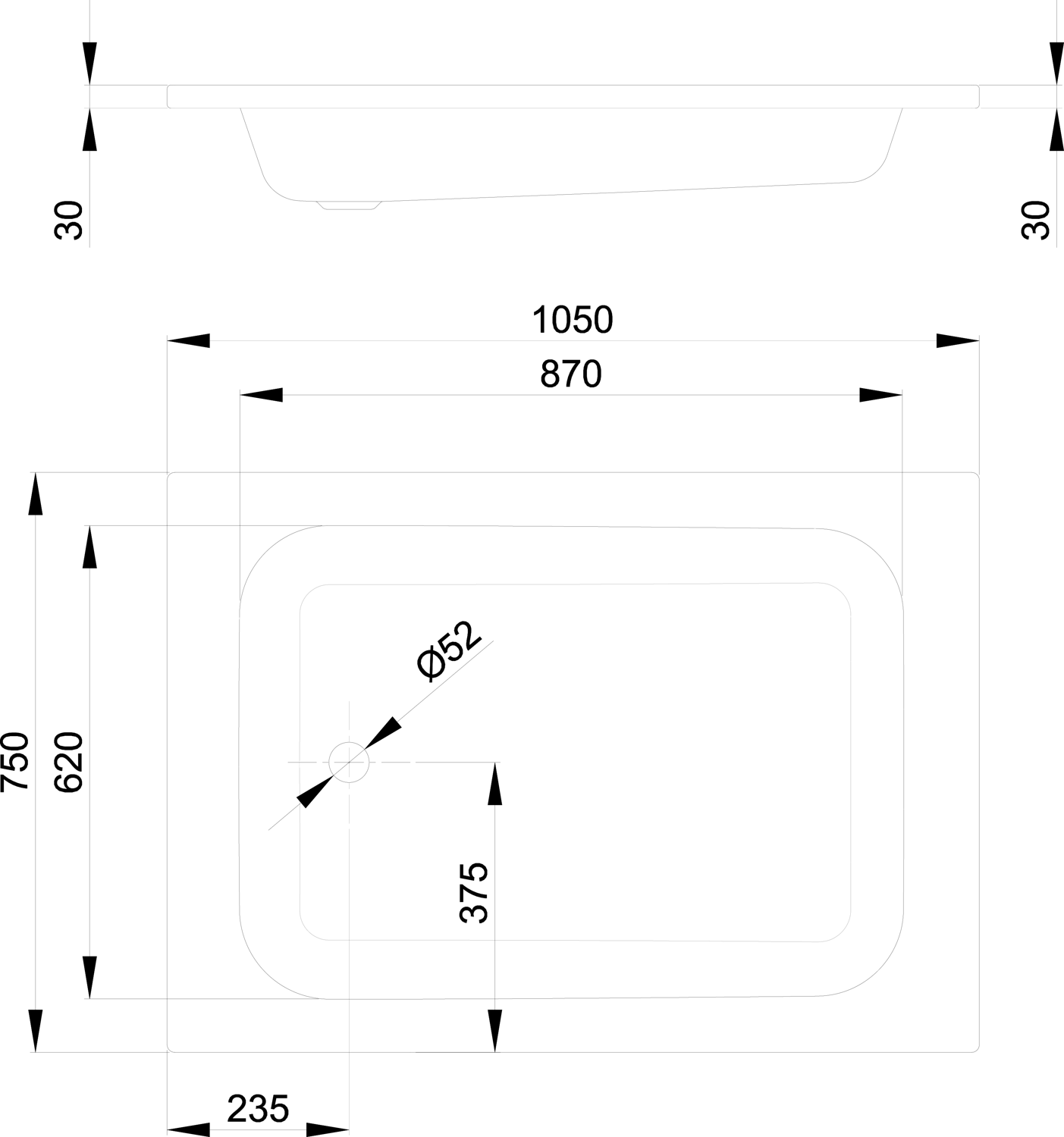 Duschwanne BetteQuinta 105x75x15cm, bahamabeige