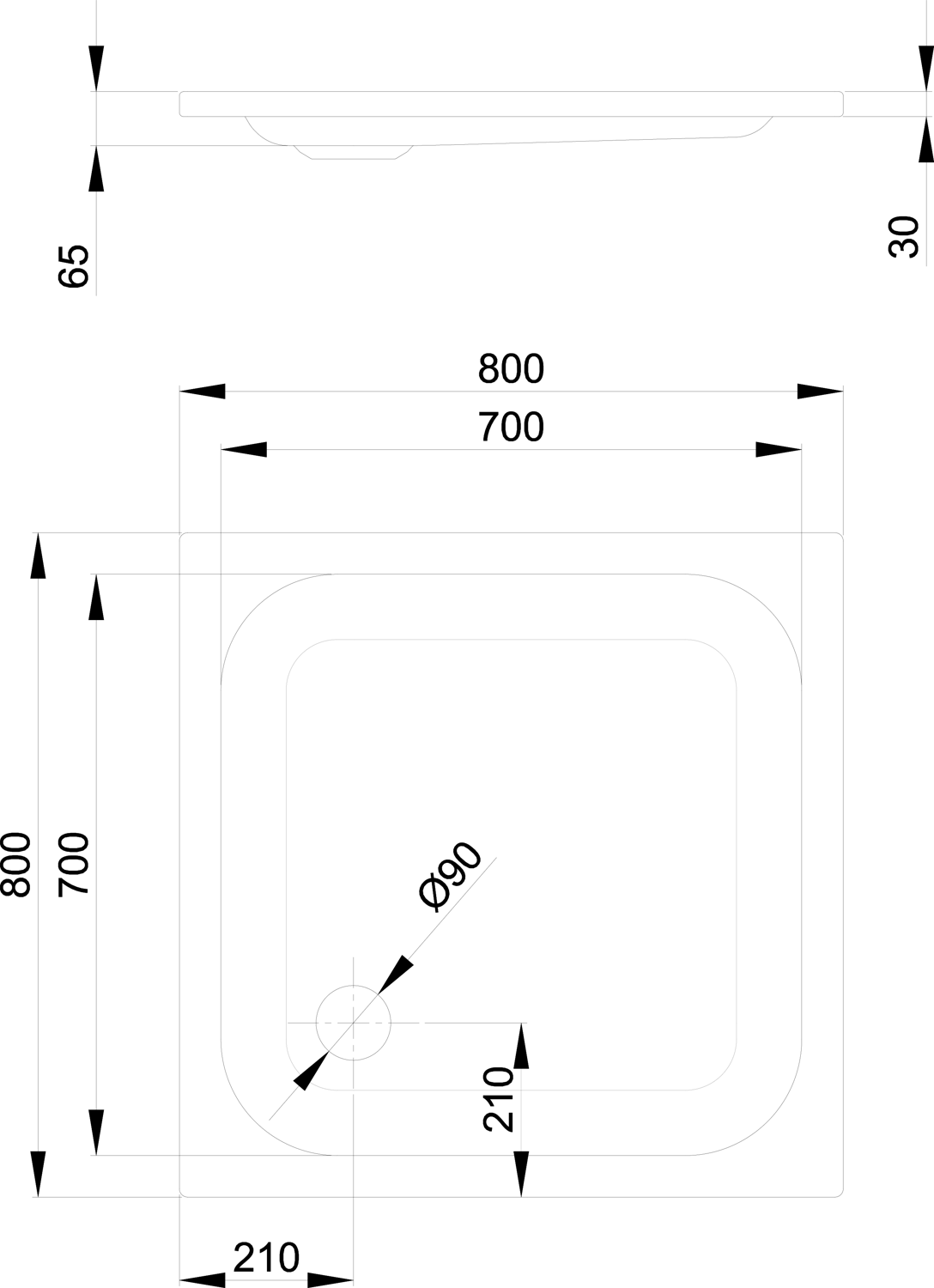 Duschwanne BetteSupra 5820 80x80x6,5cm, ägäis