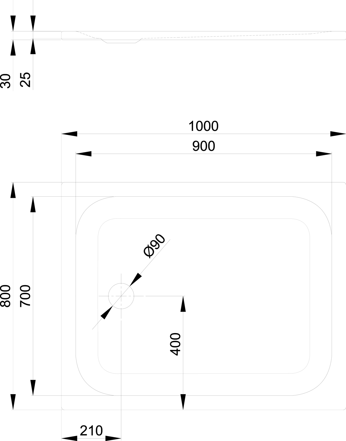 Duschwanne BetteUltra 5490 100x80x2,5cm, sand