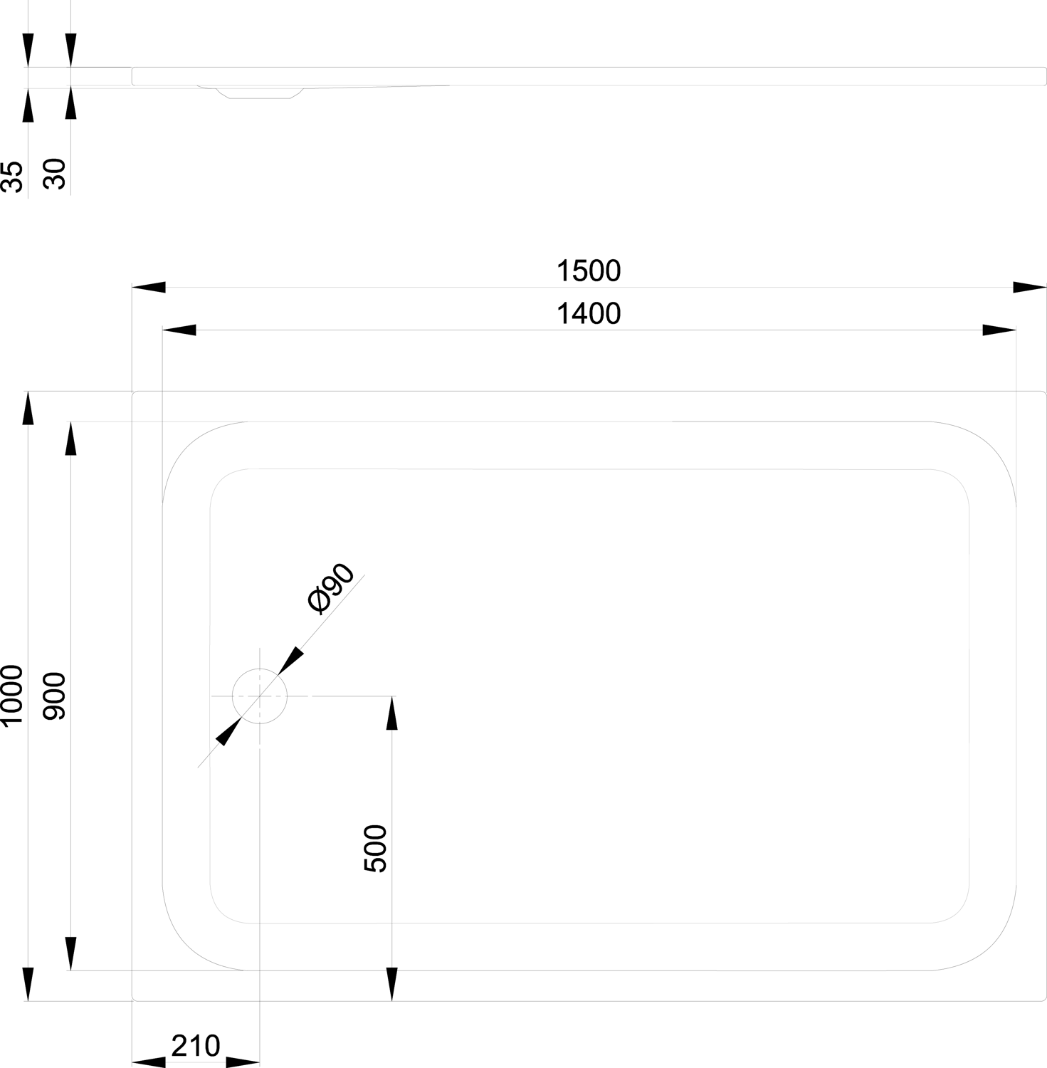 Duschwanne BetteUltra 5944 150x100x3,5cm, jasmin