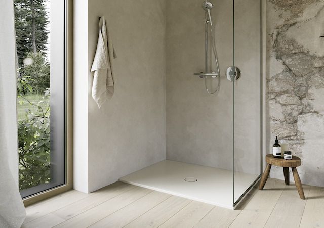 Duschfläche BetteFloor 5841 90x75cm, Glasur, Mini-Wannenträger, jasmin